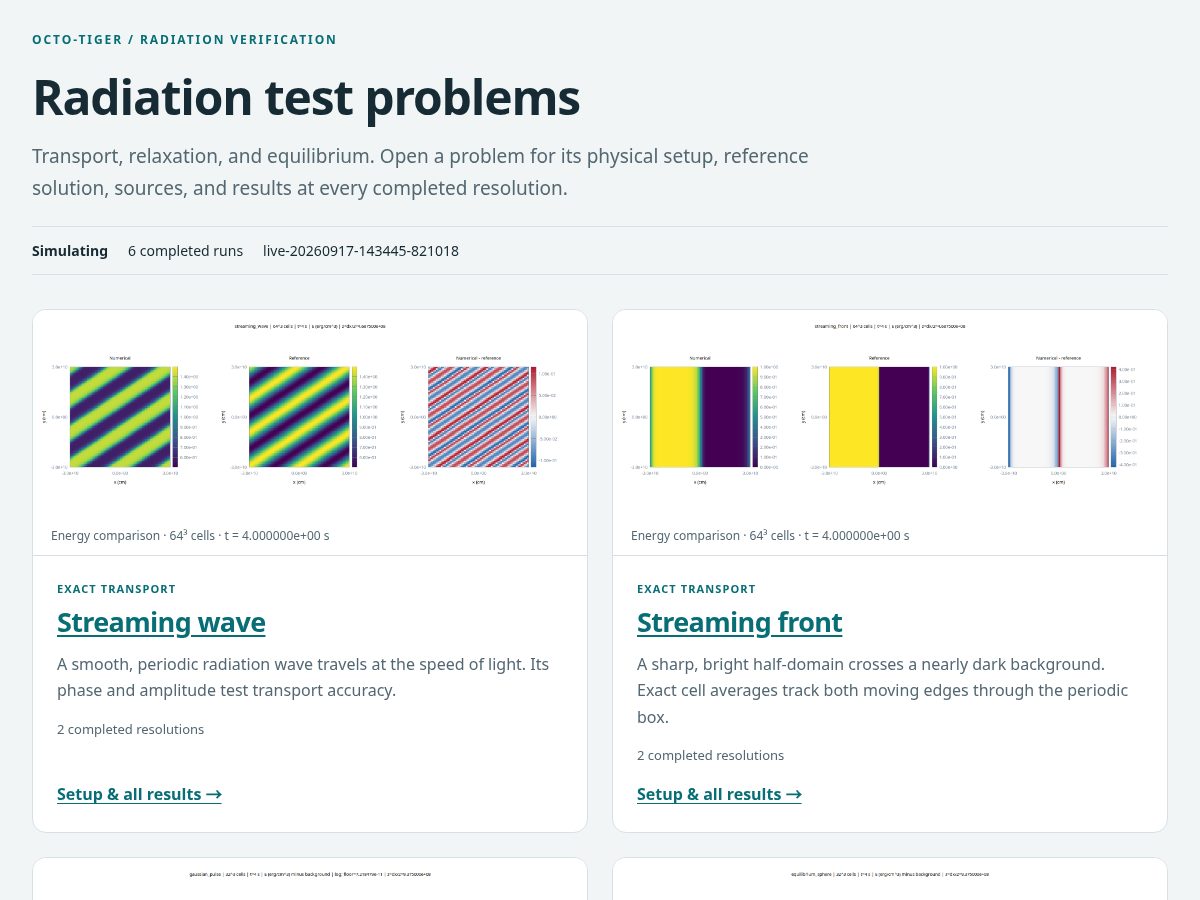 Landing-page snapshot of octotiger.org