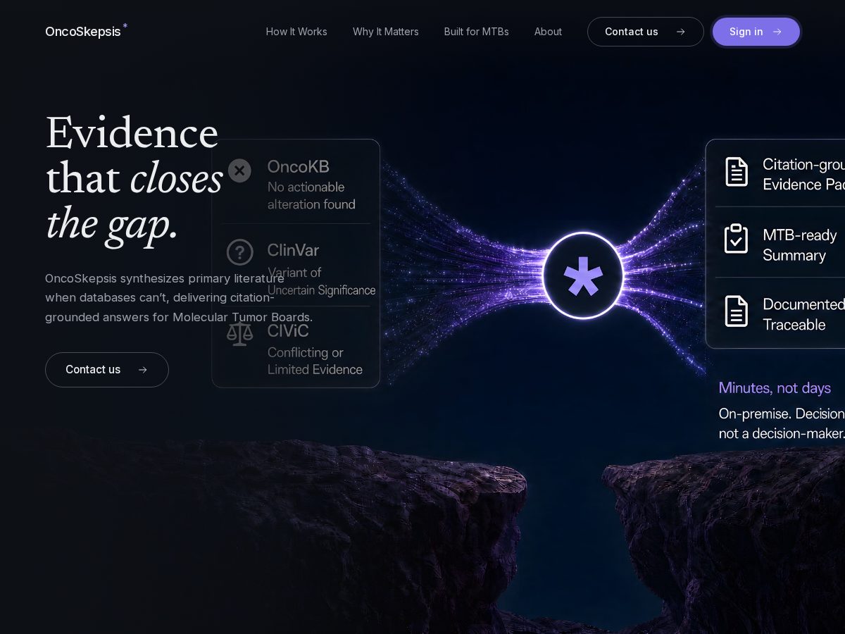 Landing-page snapshot of oncoskepsis.com