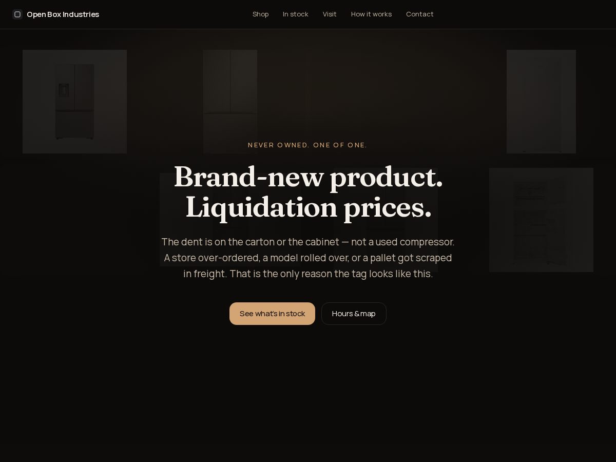 Landing-page snapshot of openboxindustries.com