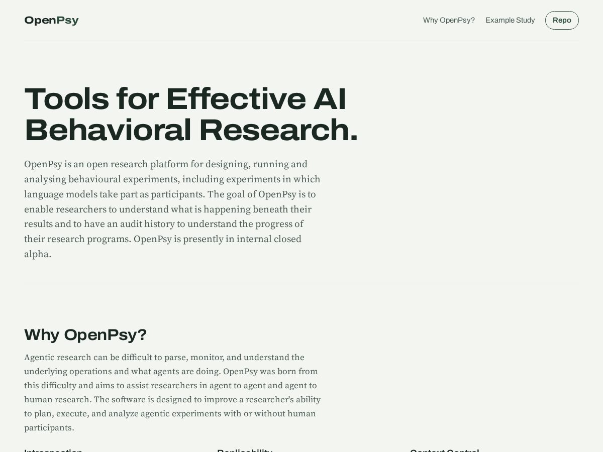 Landing-page snapshot of openpsy.org