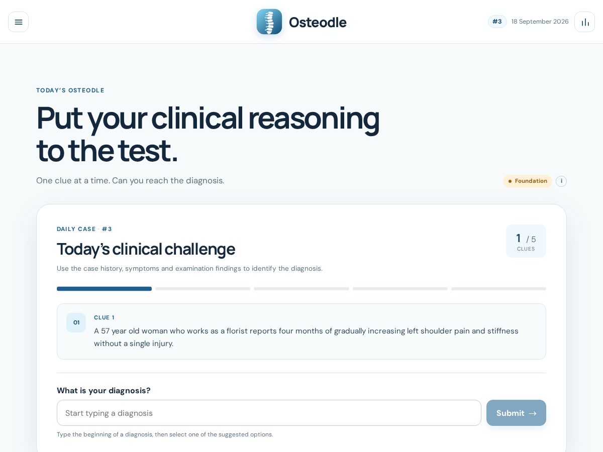 Landing-page snapshot of osteodle.com