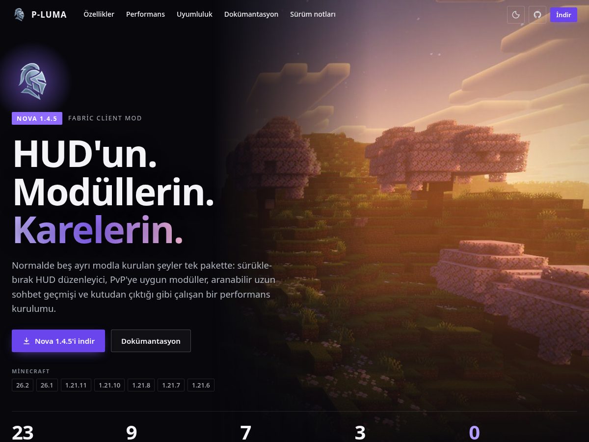 Landing-page snapshot of p-luma.xyz