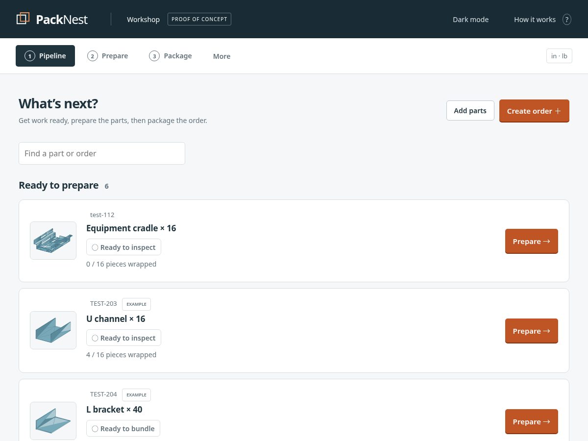 Landing-page snapshot of packnest.app