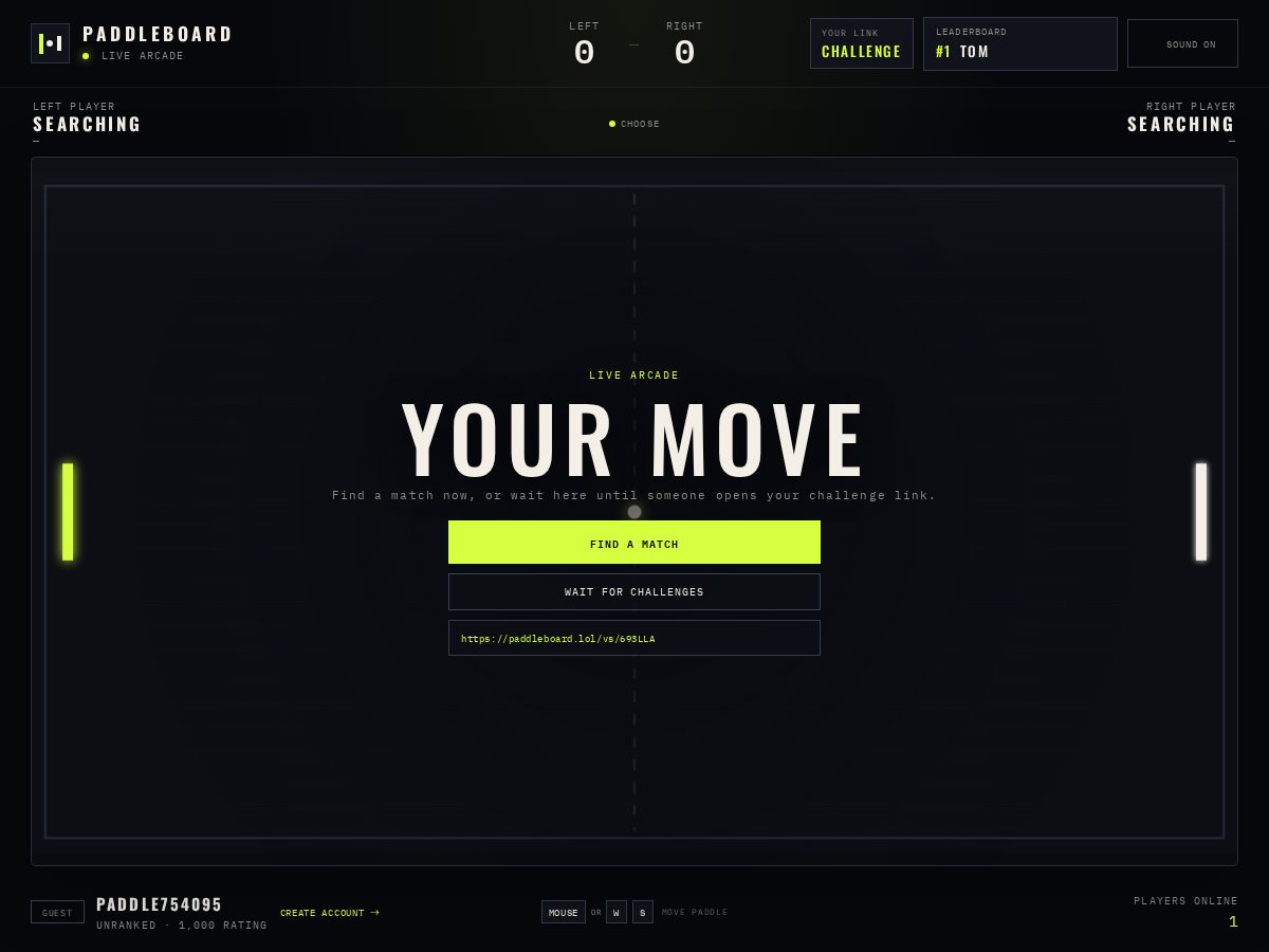 Landing-page snapshot of paddleboard.lol