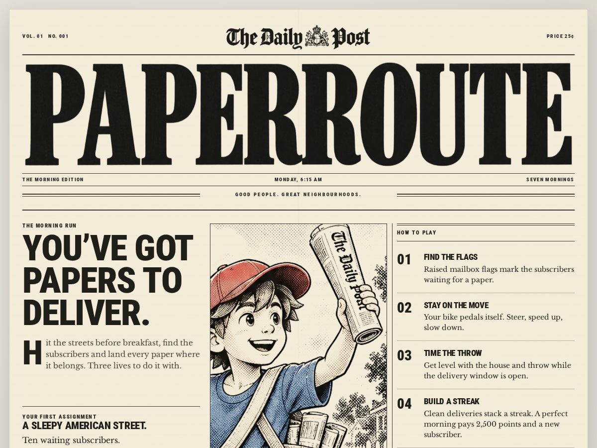 Landing-page snapshot of paperroute.lol