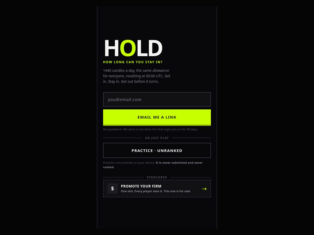 Landing-page snapshot of practicehold.com
