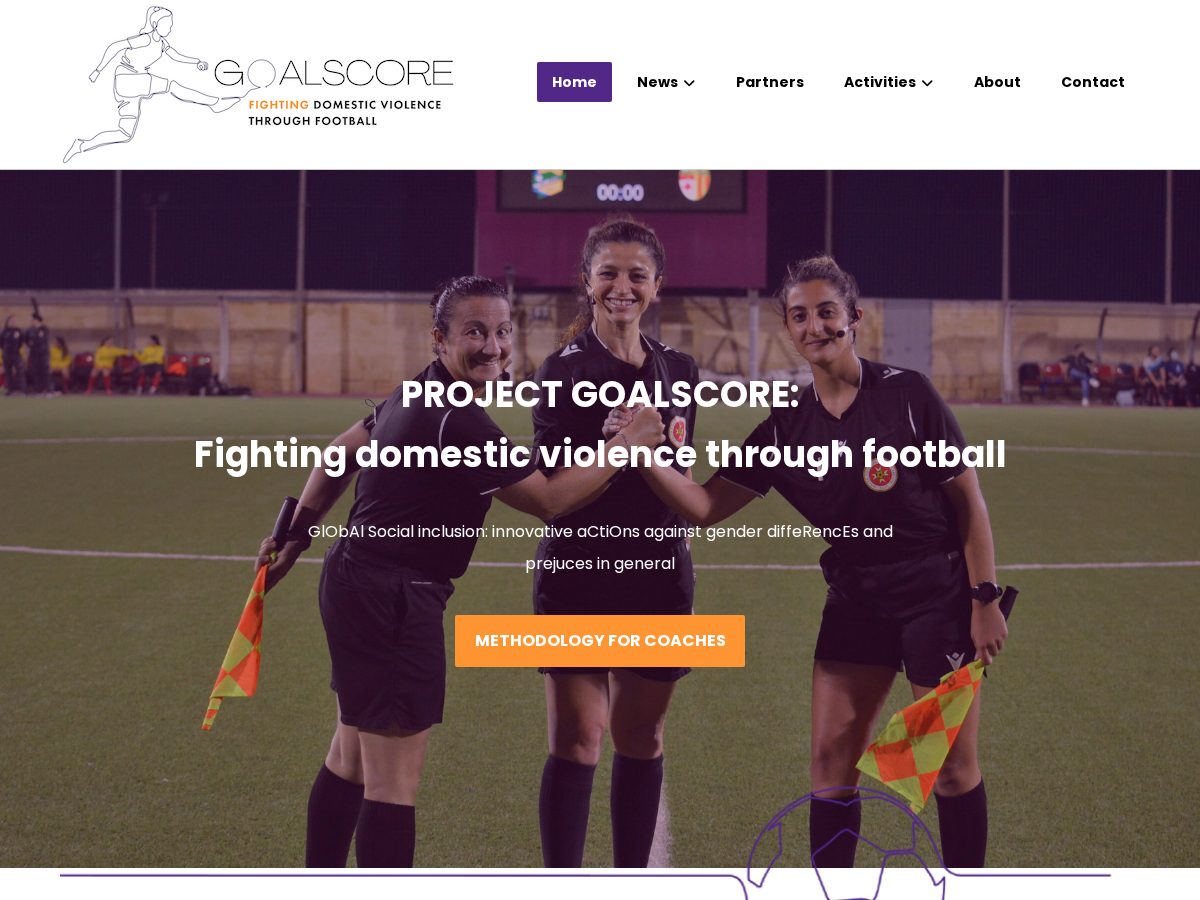 Landing-page snapshot of projectgoalscore.com