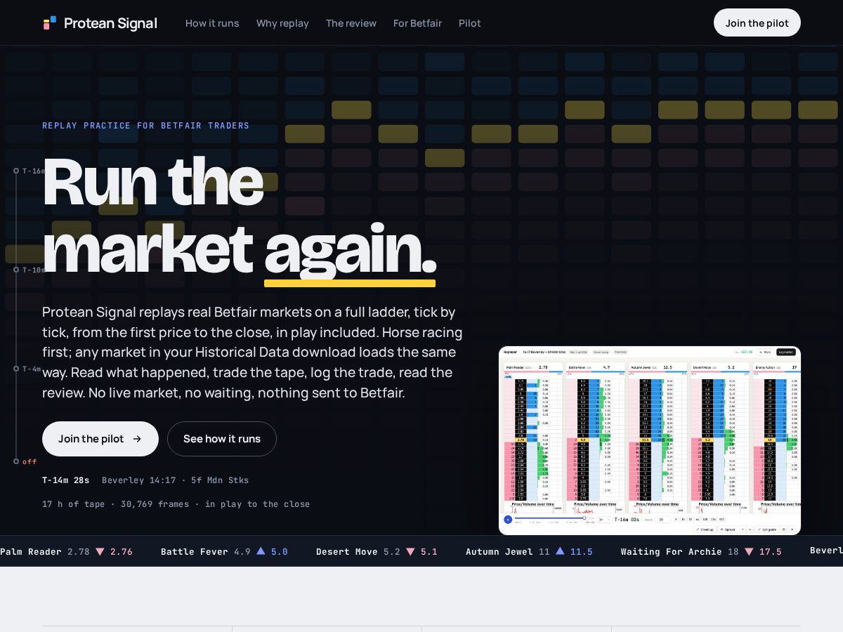 Landing-page snapshot of proteansignal.com