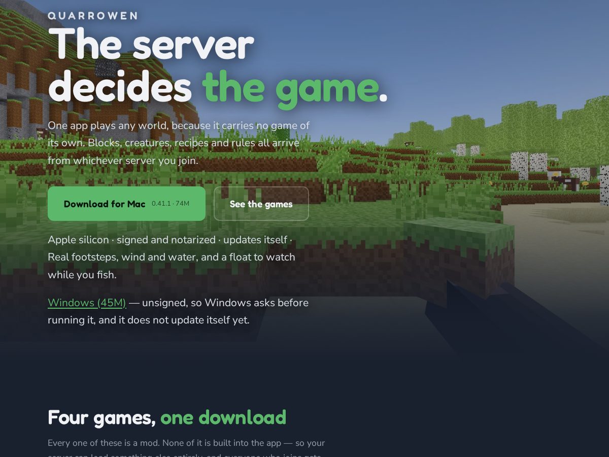 Landing-page snapshot of quarrowen.com