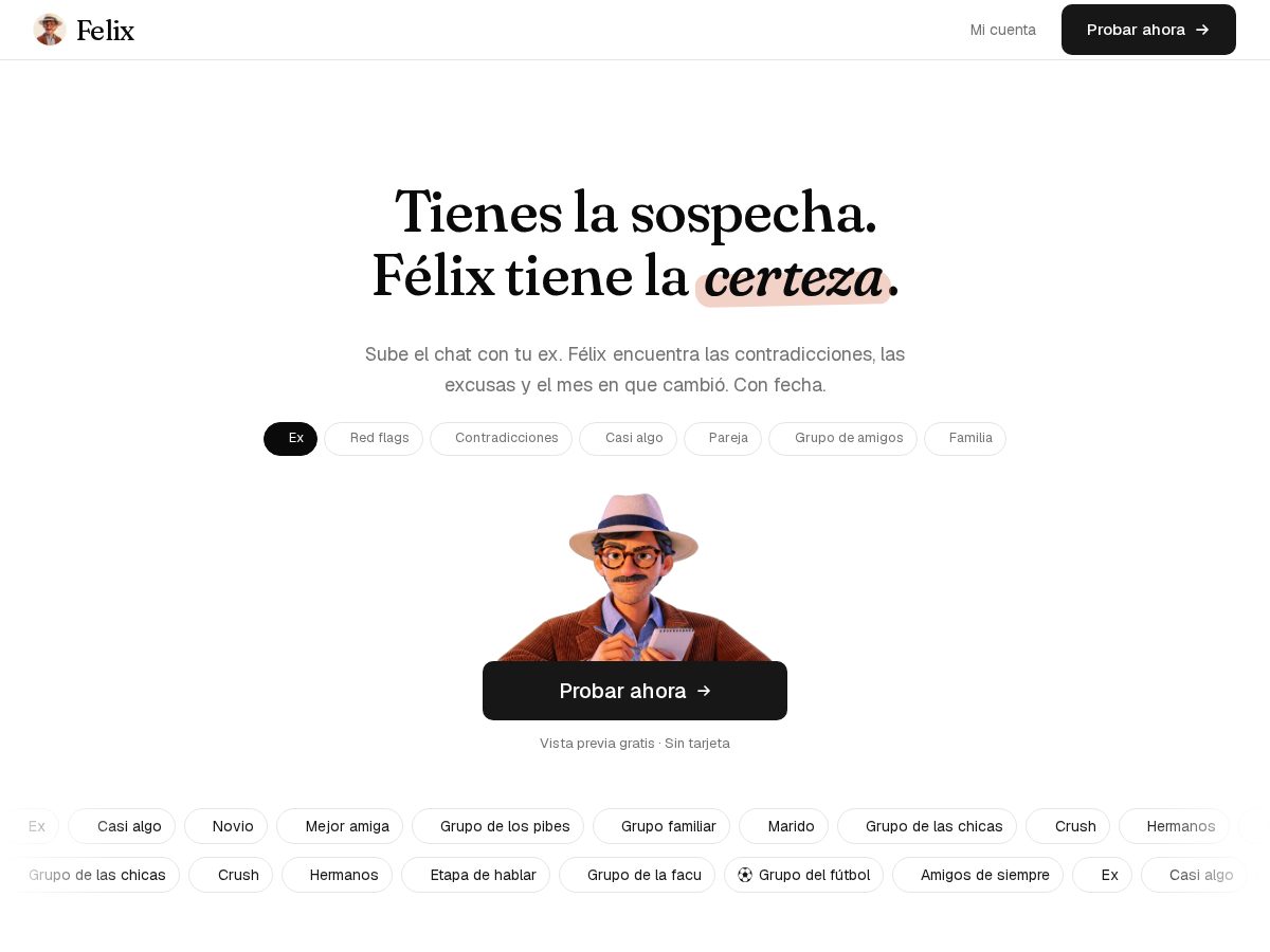 Landing-page snapshot of quedicefelix.com