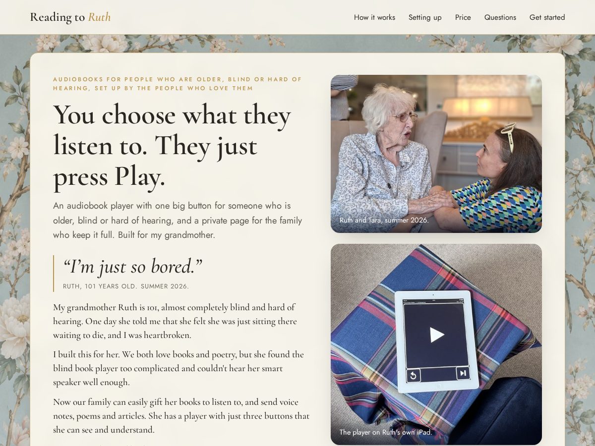 Landing-page snapshot of readingtoruth.com