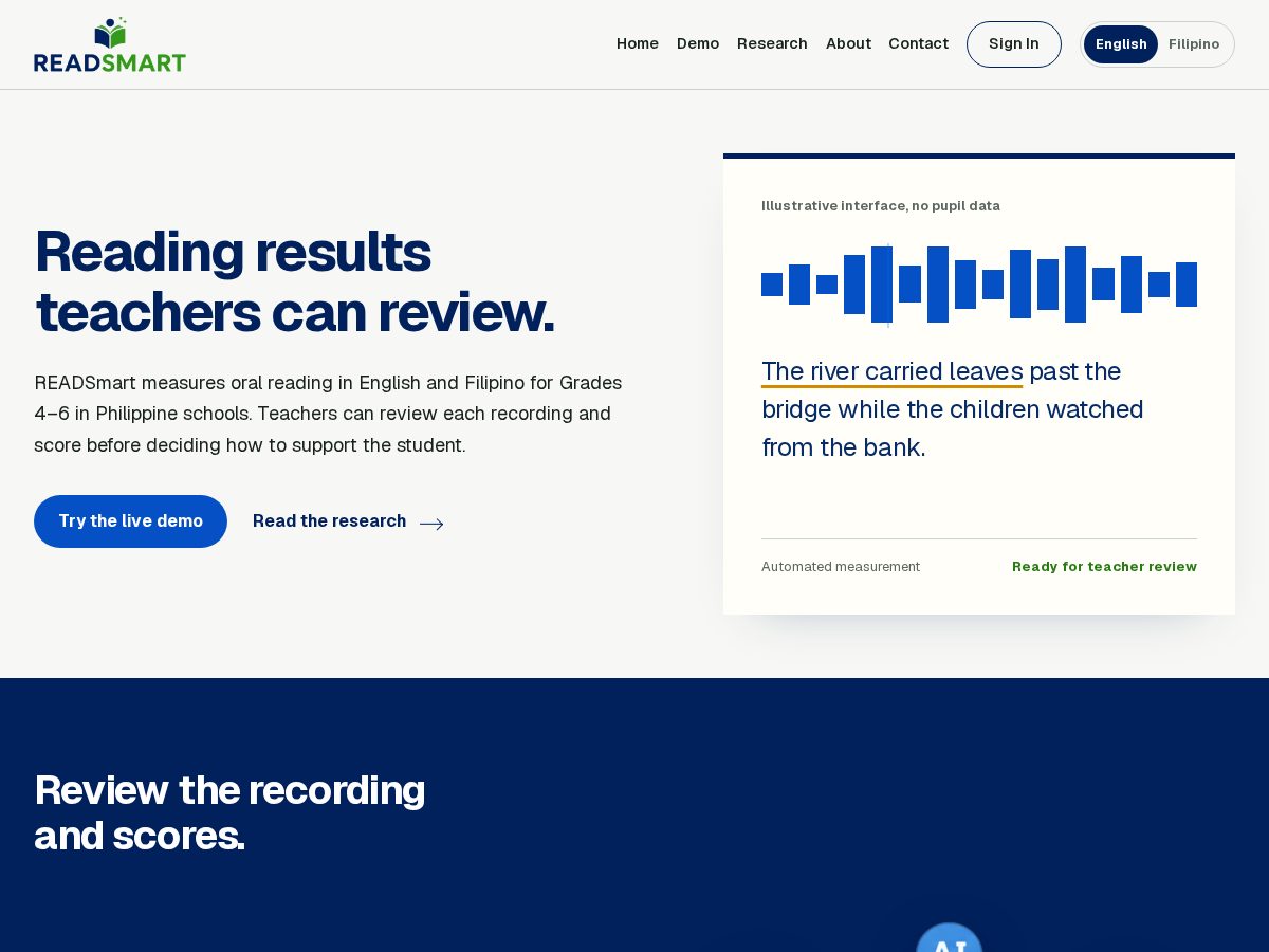 Landing-page snapshot of readsmart.app