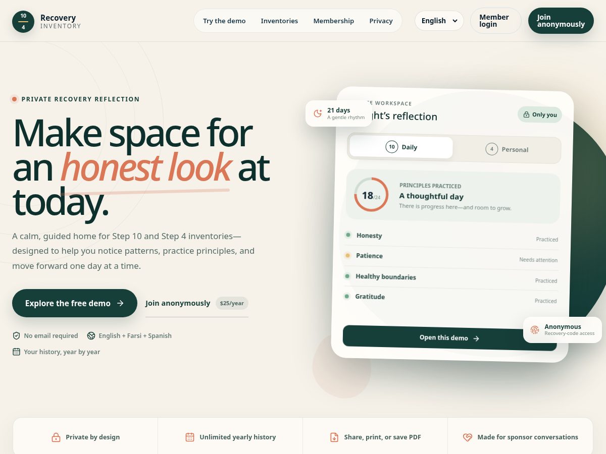 Landing-page snapshot of recoveryinventory.com