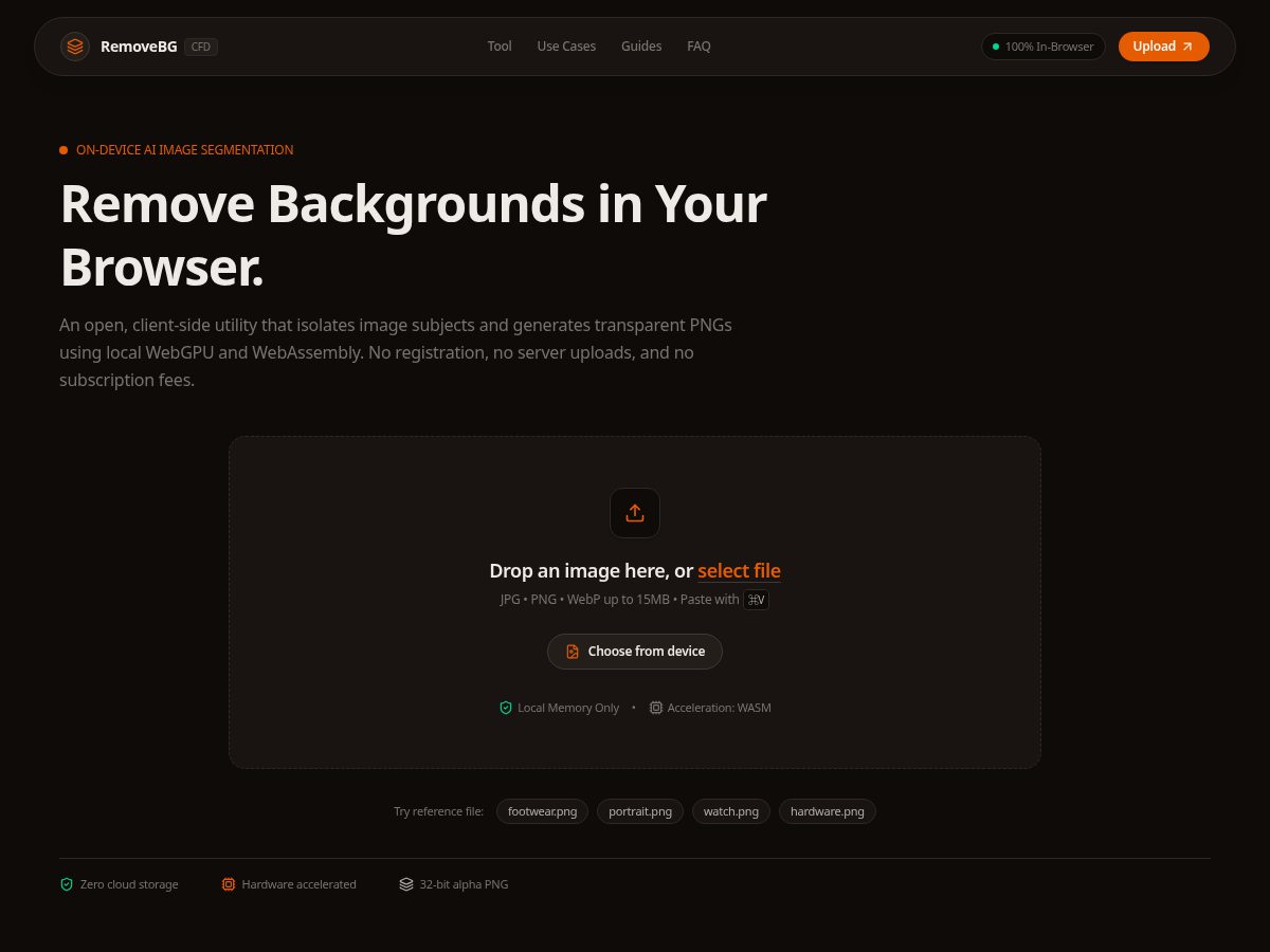 Landing-page snapshot of removebg.cfd