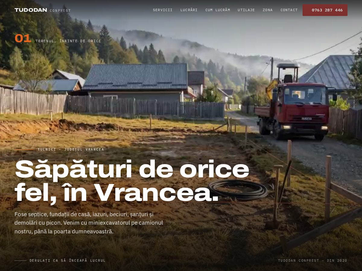 Landing-page snapshot of sapaturivrancea.com