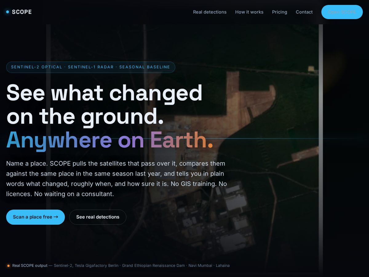Landing-page snapshot of scopesatellite.com