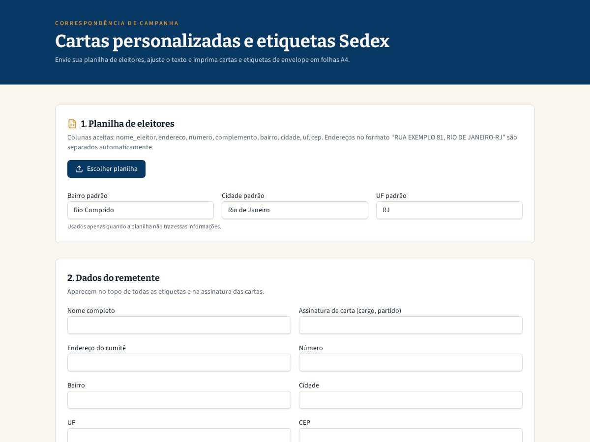 Landing-page snapshot of senderlabelpro.app