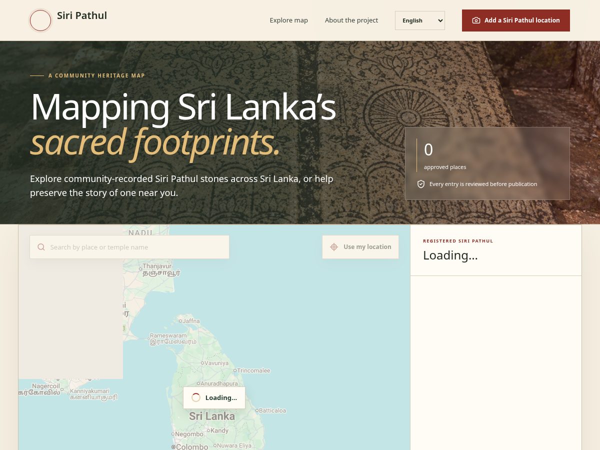 Landing-page snapshot of siripathul.org