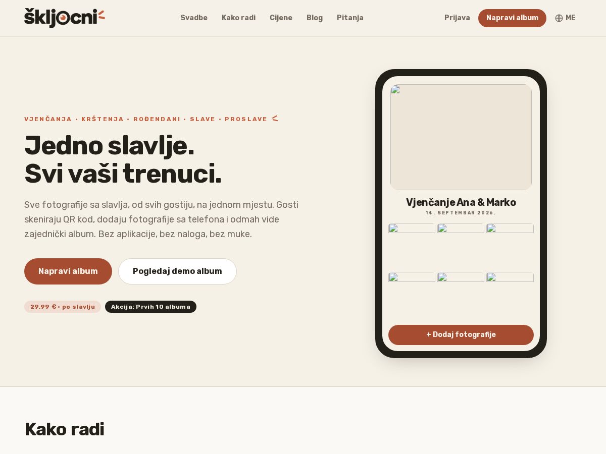 Landing-page snapshot of skljocni.com