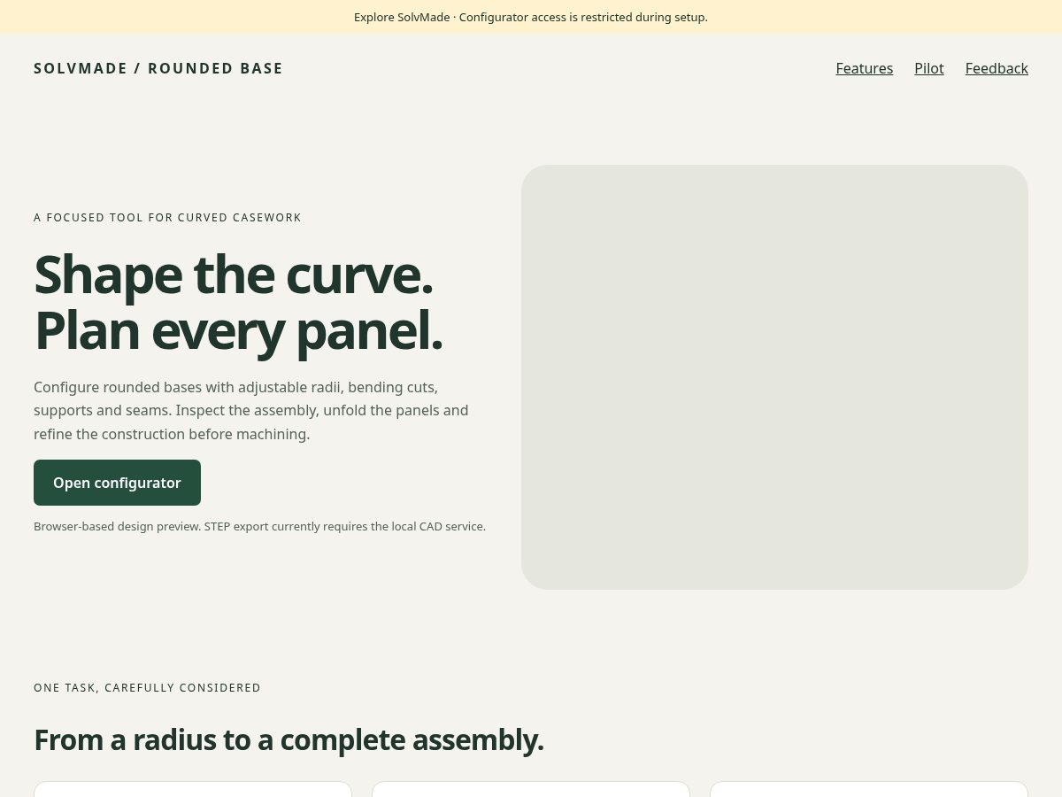 Landing-page snapshot of solvmade.com