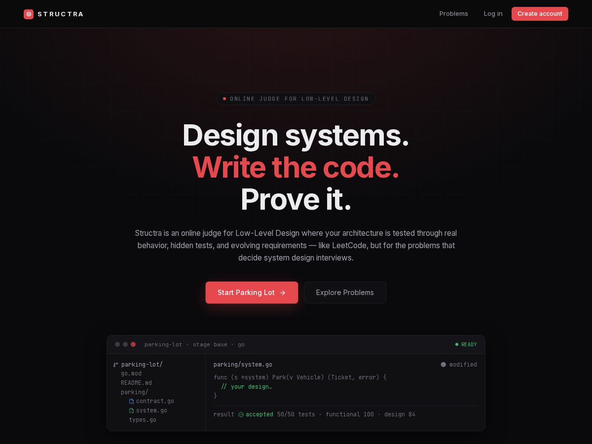 Landing-page snapshot of struct-ra.com
