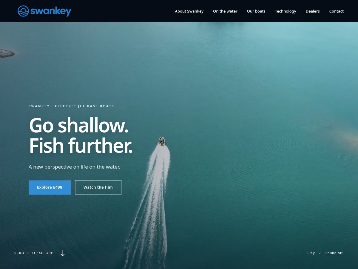 Landing-page snapshot of swankey.boats