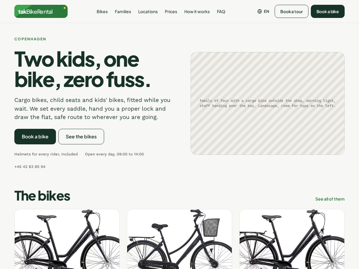 Landing-page snapshot of takbikerental.com