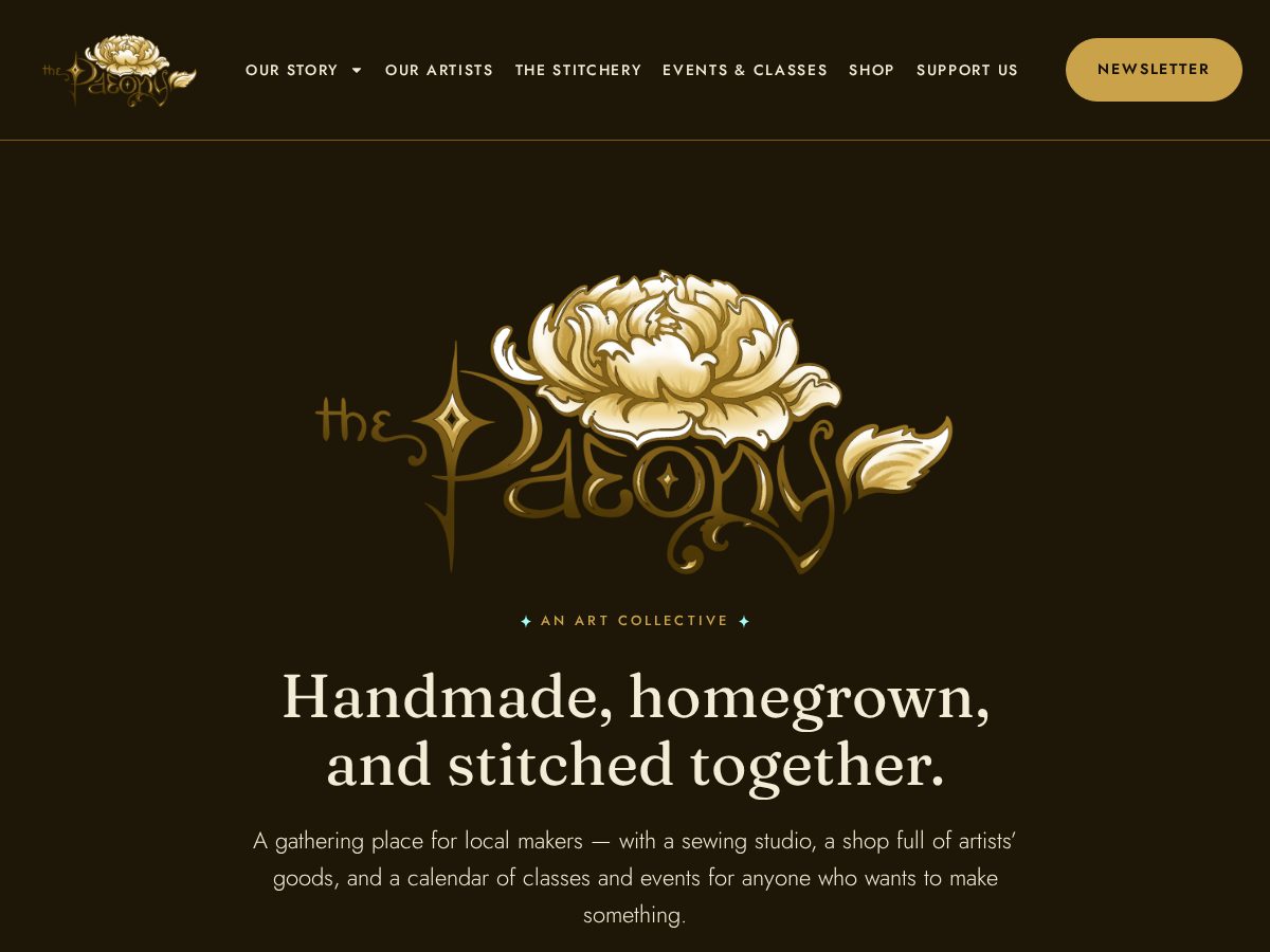 Landing-page snapshot of thepaeony.com