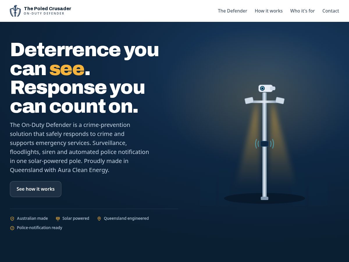 Landing-page snapshot of thepoledcrusader.online