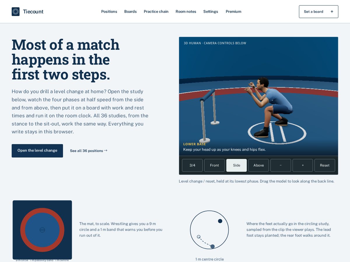 Landing-page snapshot of tiecount.com