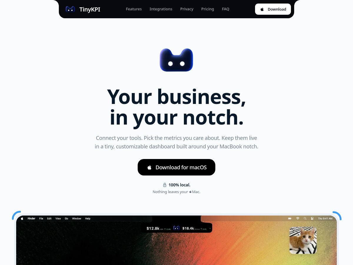 Landing-page snapshot of tinykpi.app