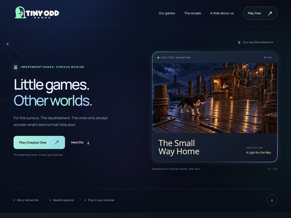 Landing-page snapshot of tinyodd.com