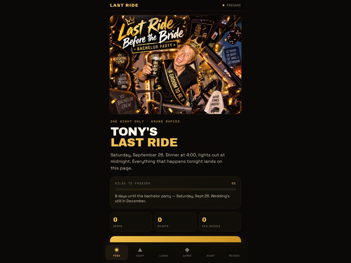 Landing-page snapshot of tonyslastride.com