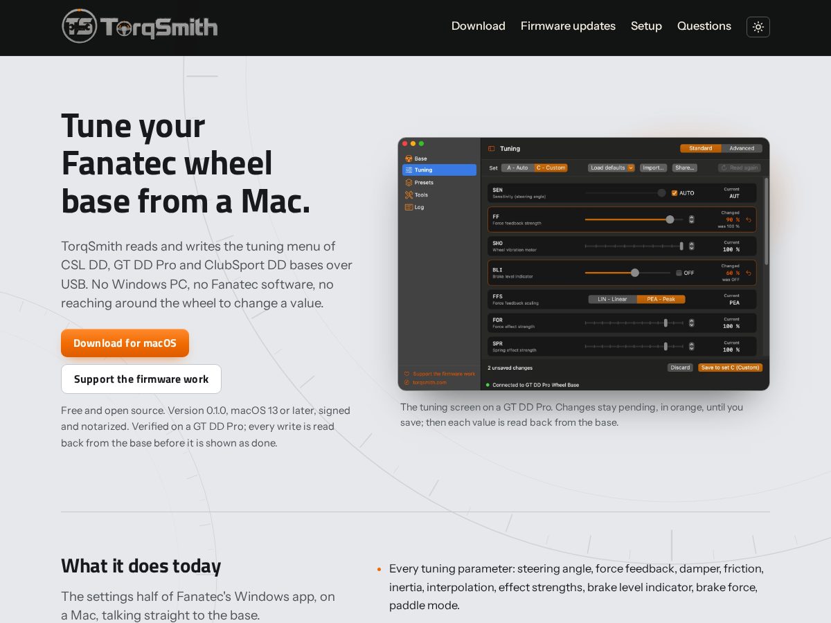 Landing-page snapshot of torqsmith.com