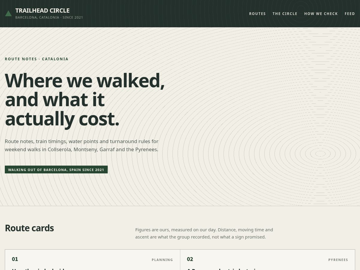 Landing-page snapshot of trailheadcircle.com