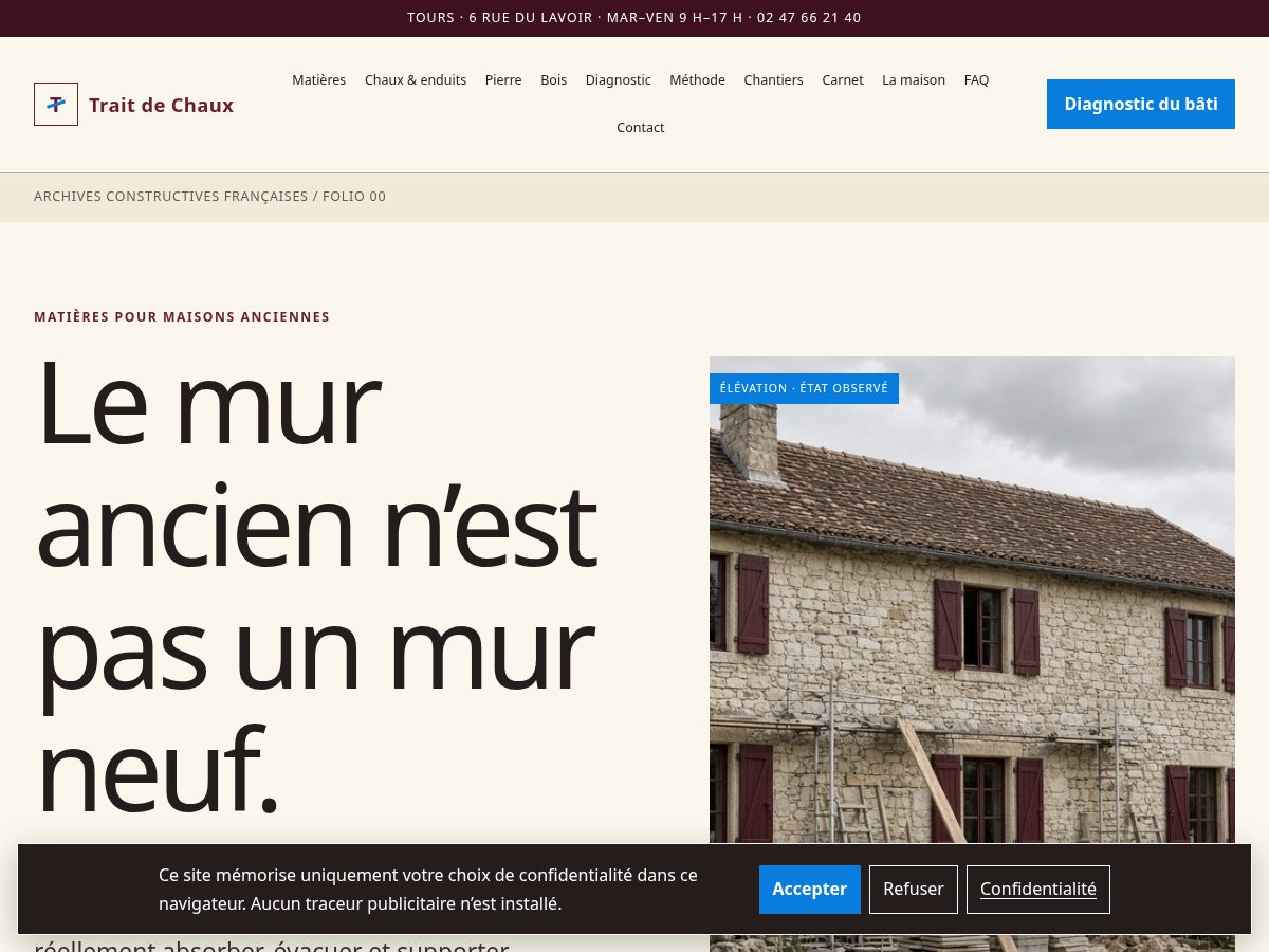 Landing-page snapshot of traitdechaux.digital