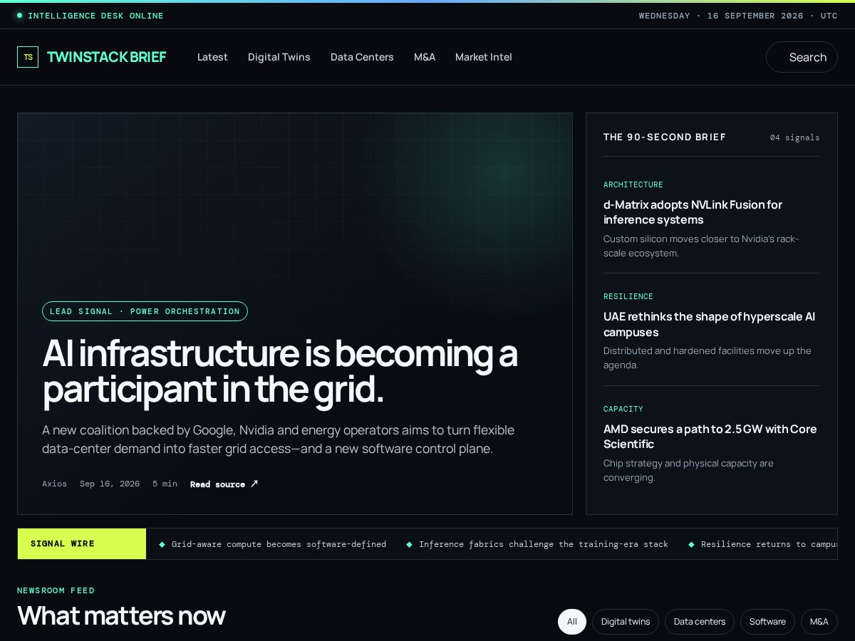 Landing-page snapshot of twin-stack.online