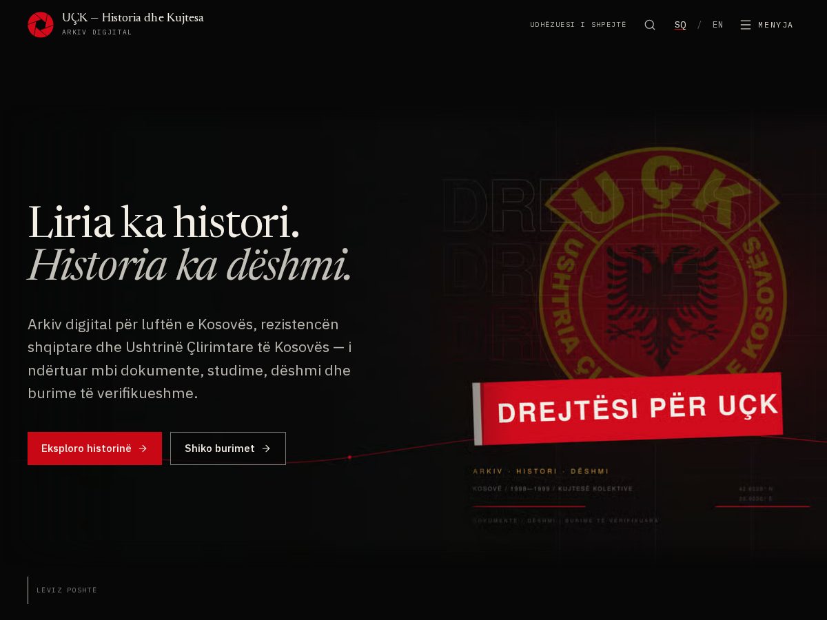 Landing-page snapshot of uckarchive.org