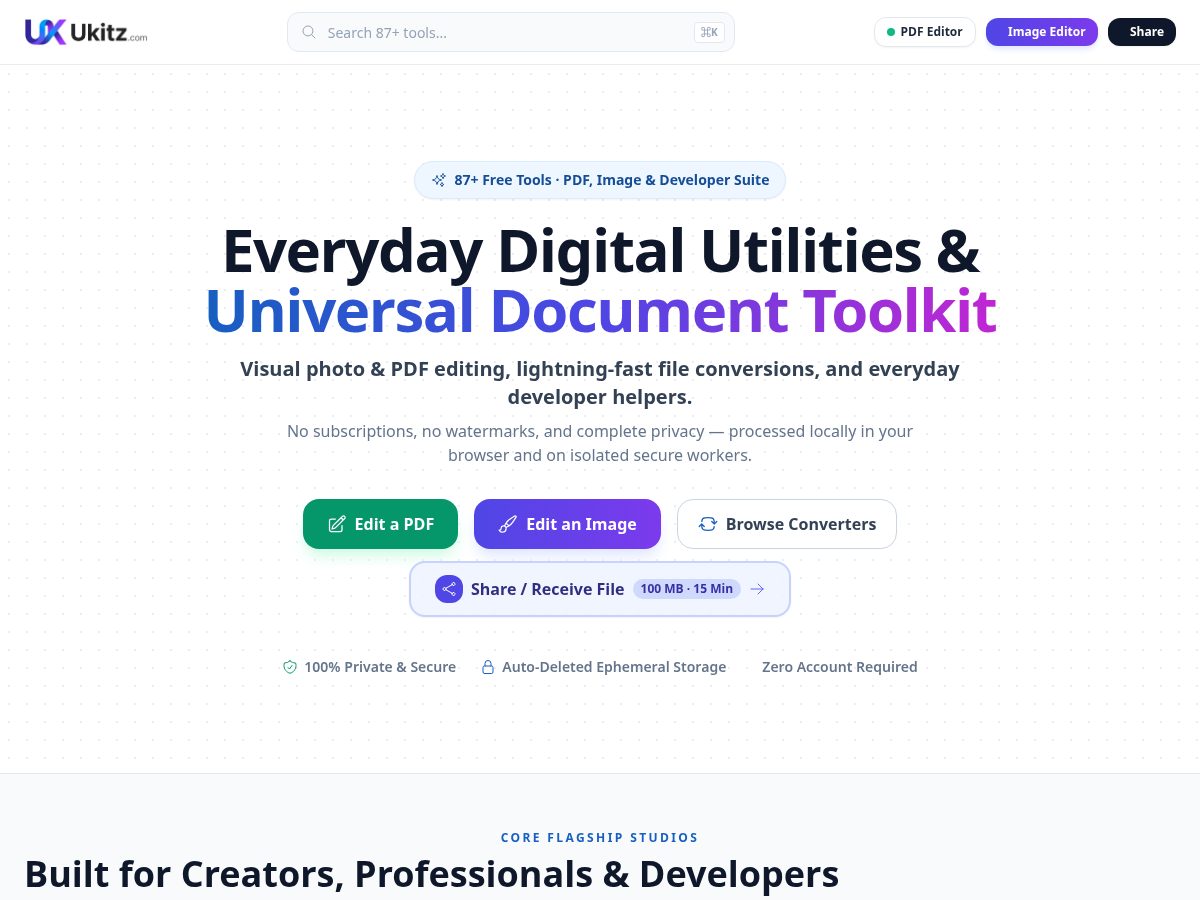 Landing-page snapshot of ukitz.com
