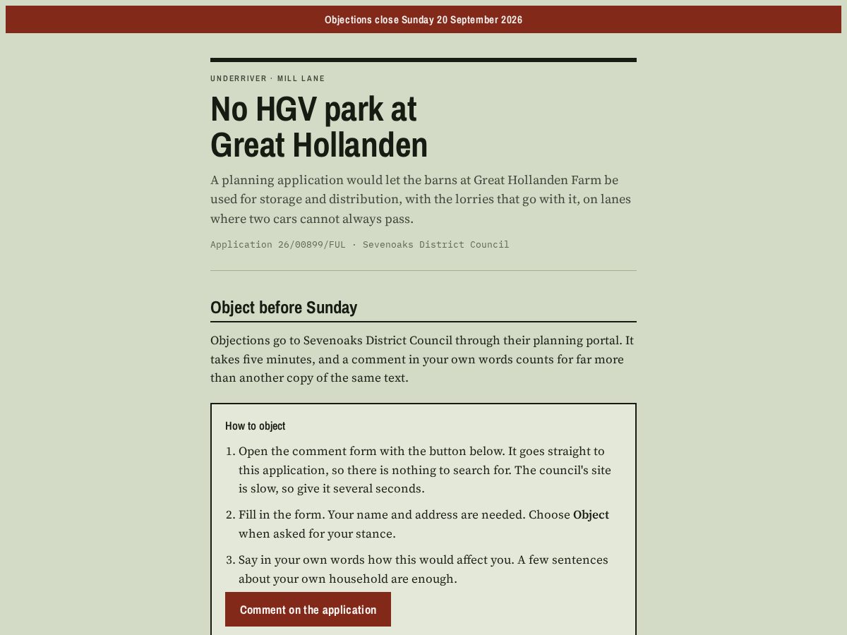 Landing-page snapshot of underriver.org