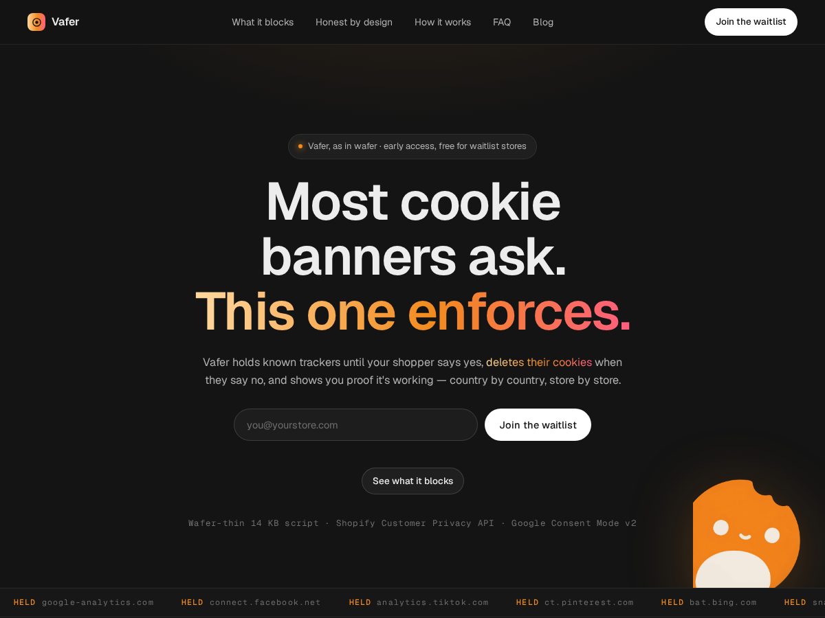 Landing-page snapshot of vafer.app