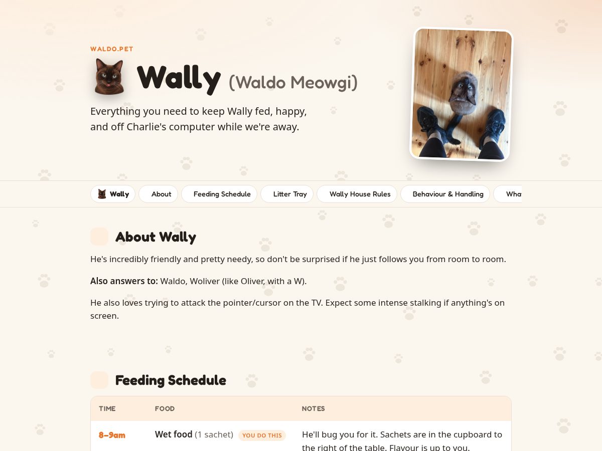 Landing-page snapshot of waldo.pet