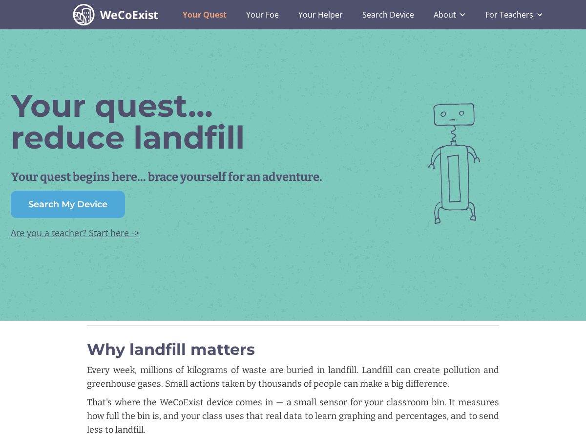 Landing-page snapshot of wecoexist.online