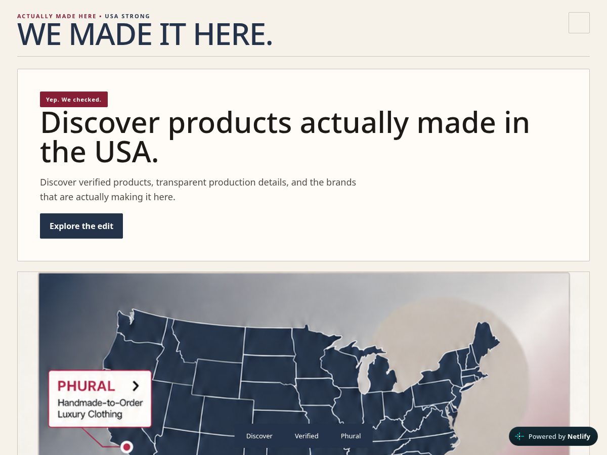 Landing-page snapshot of wemadeithereusa.com