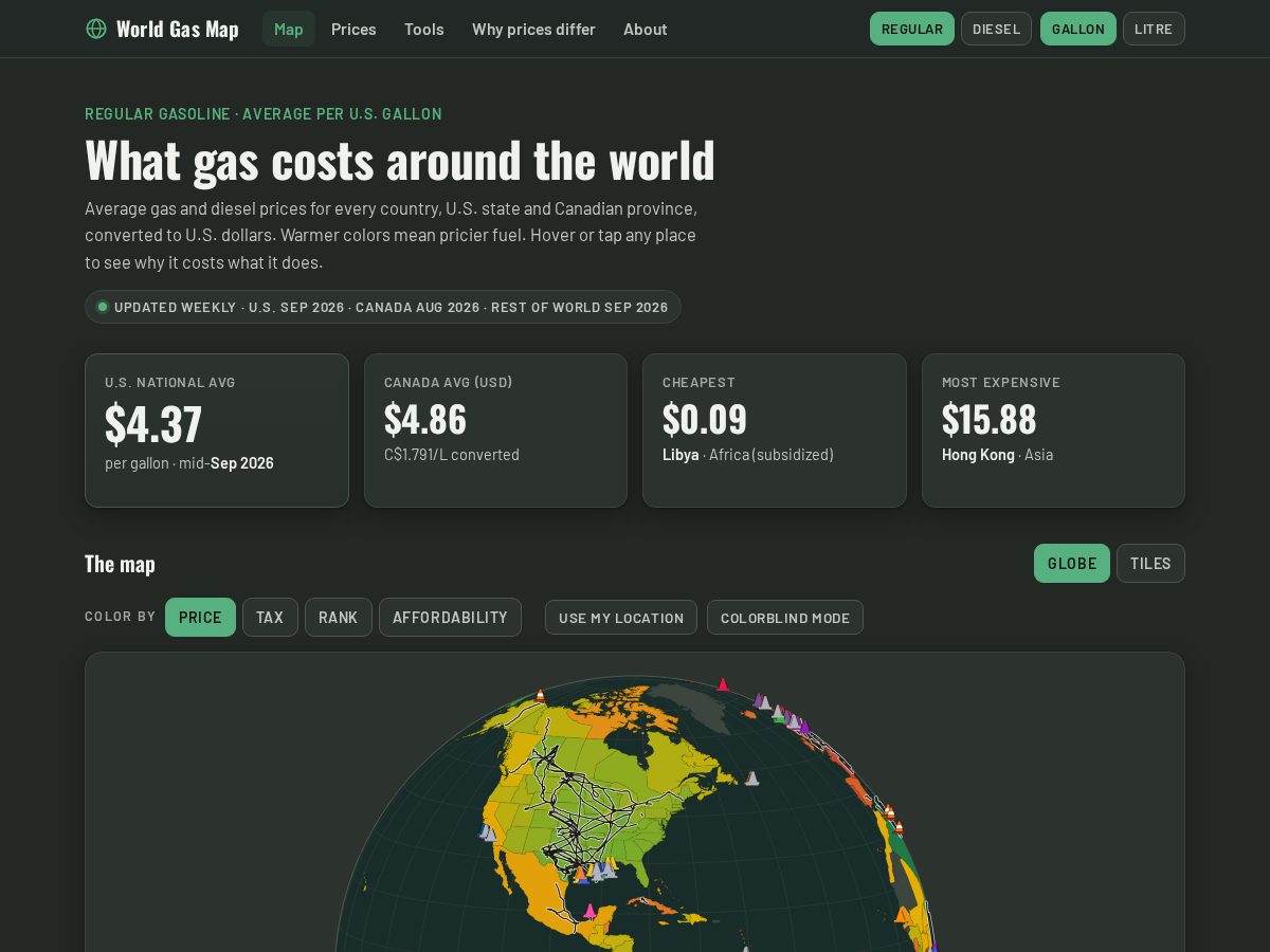Landing-page snapshot of worldgasmap.com