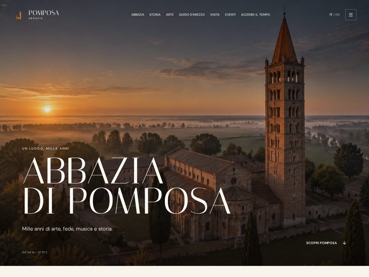 Landing-page snapshot of abbaziadipomposa.site