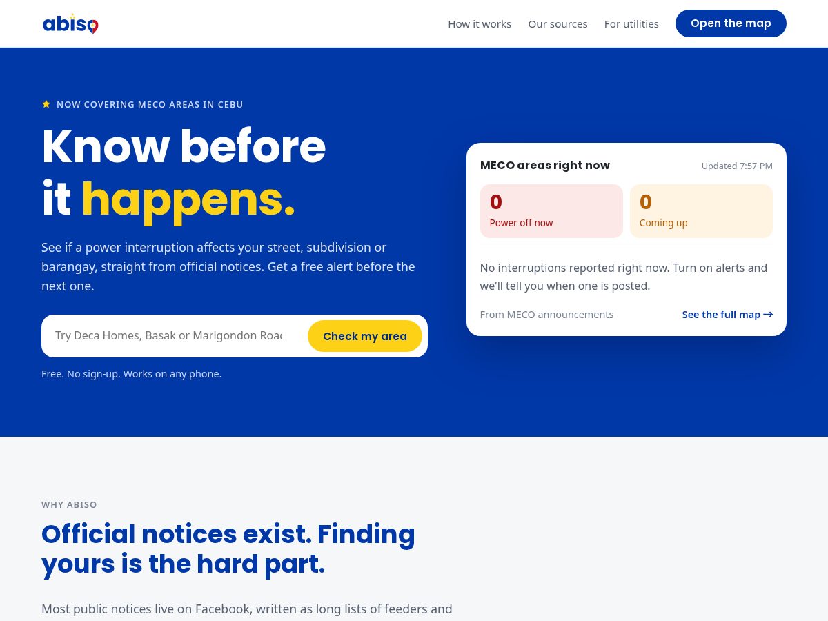 Landing-page snapshot of abisoph.com