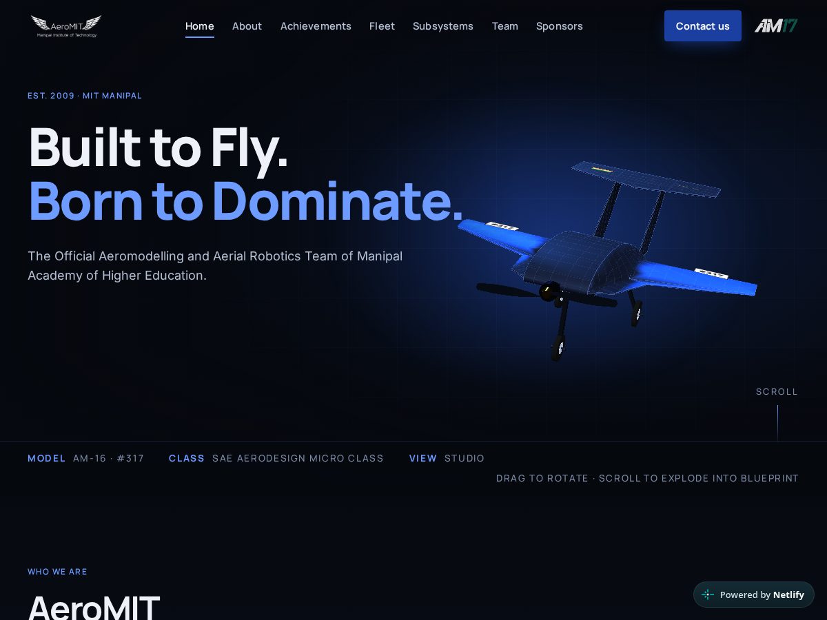 Landing-page snapshot of aeromitofficial.com