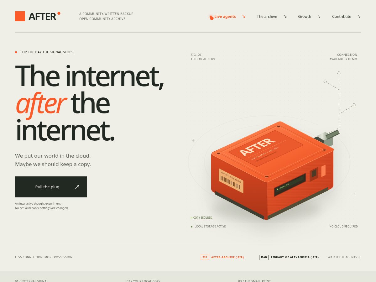 Landing-page snapshot of after.training