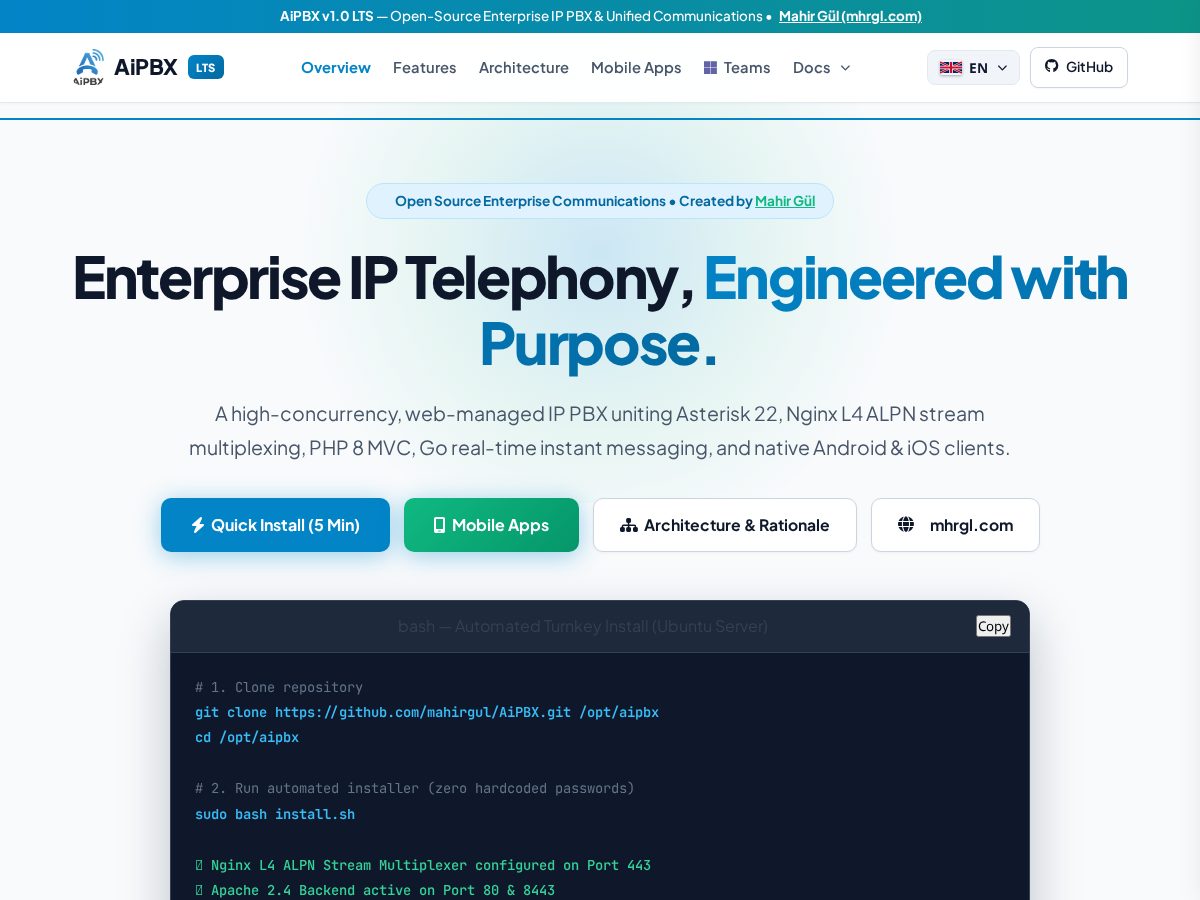 Landing-page snapshot of aipbx.bid